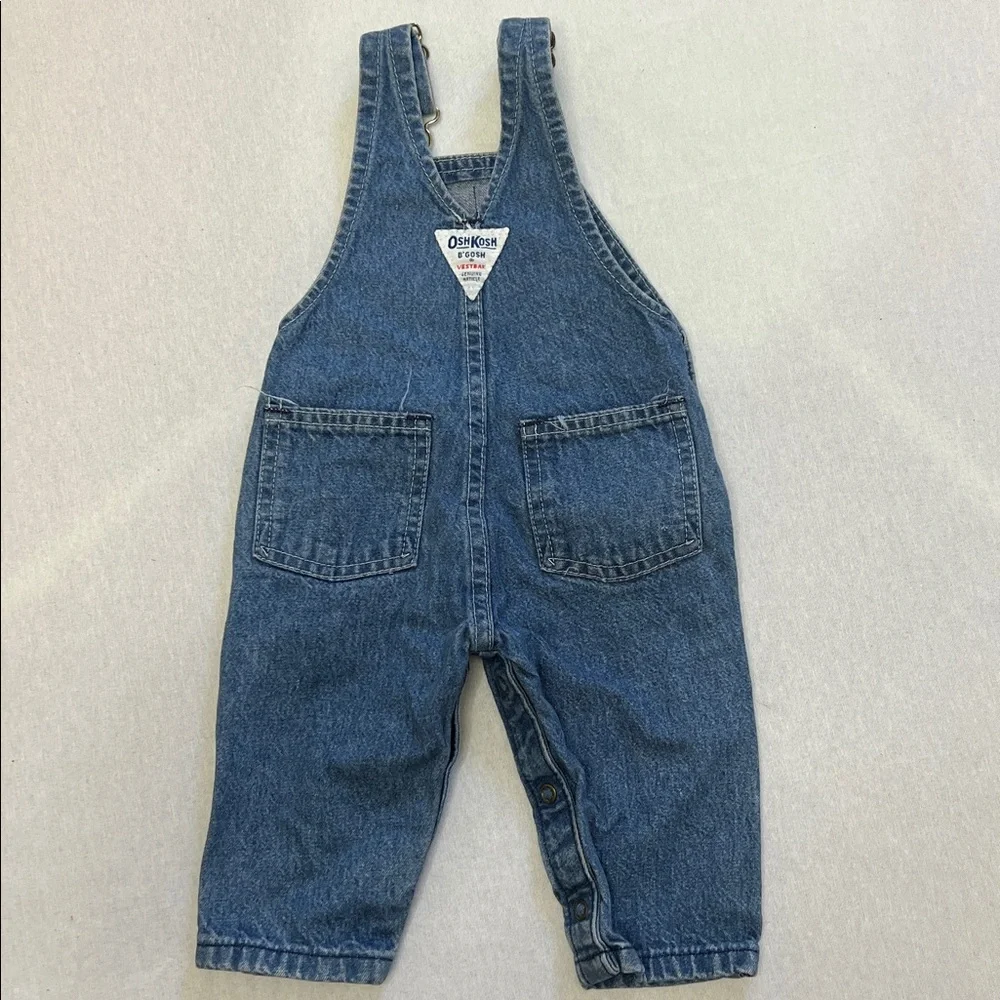 Vintage OshKosh BGosh Vestbak Genuine Article Union Made Baby Denim Overalls 3-6